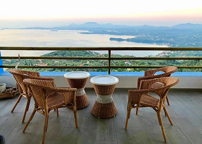 House Tanna Of Villa Intaba Spectacular Sea Views Corfiot Riviera Spartilas Corfu Island Greece Close To Ipsos Beach