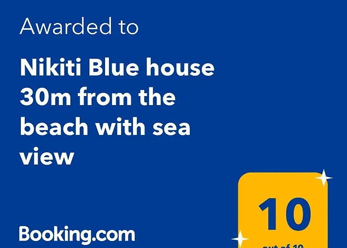 Nikiti Blue House 30M From The Beach With Sea View