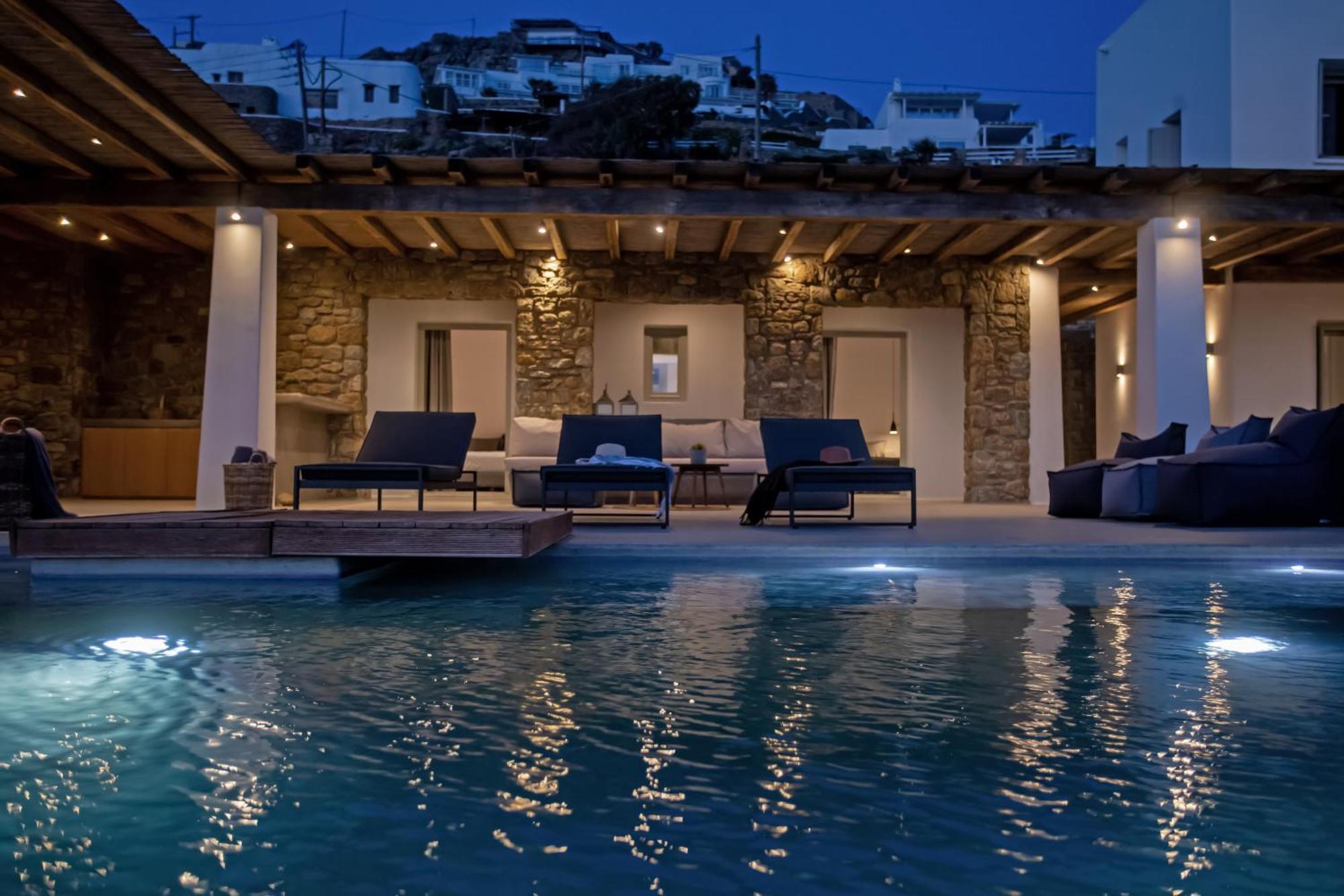 Aura Seaview Sunset Pool W Night Security Guard - Six Bedrooms Villa Fanari (Mykonos)