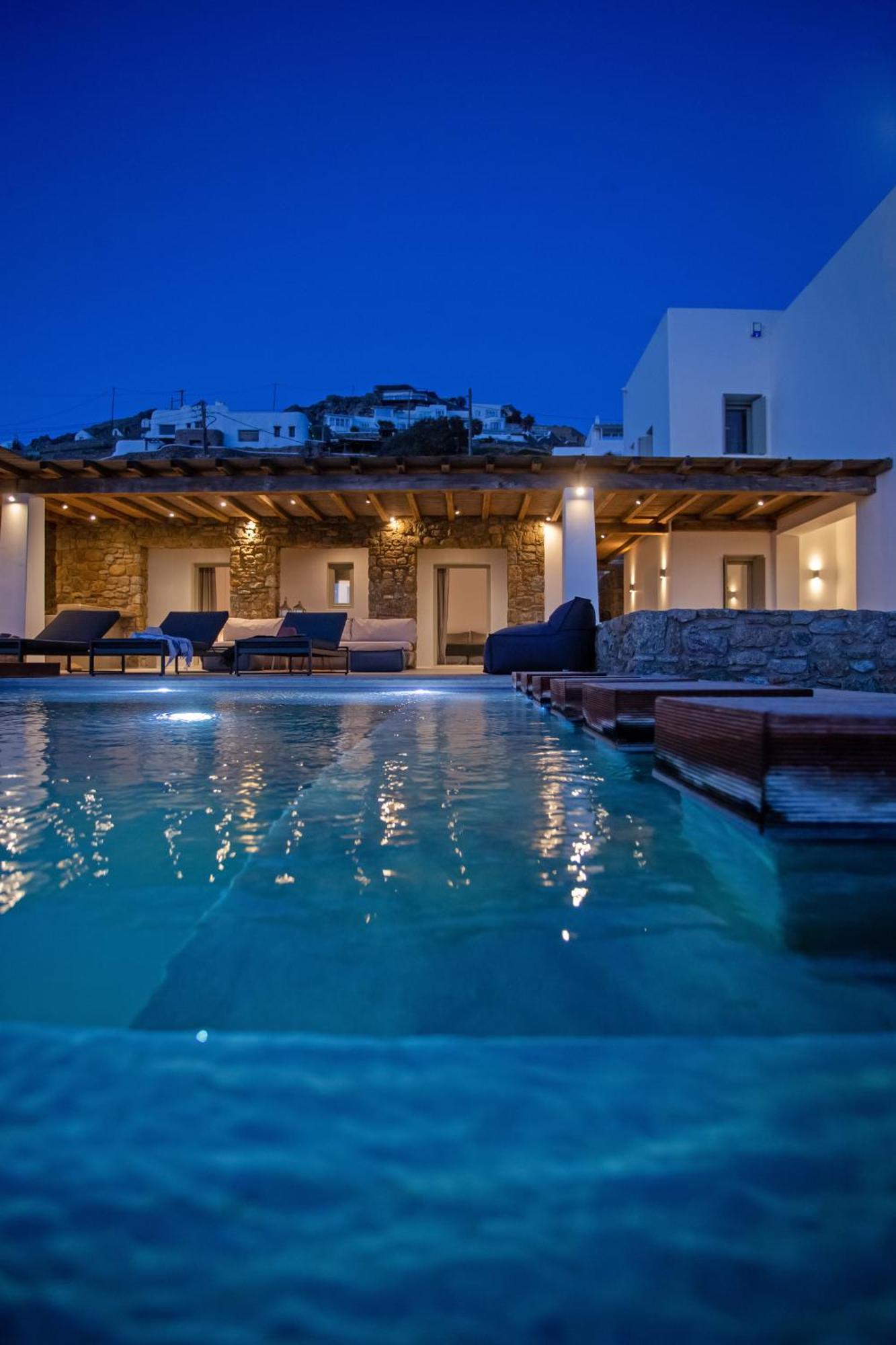 Aura Seaview Sunset Pool W Night Security Guard - Six Bedrooms * Fanari (Mykonos)