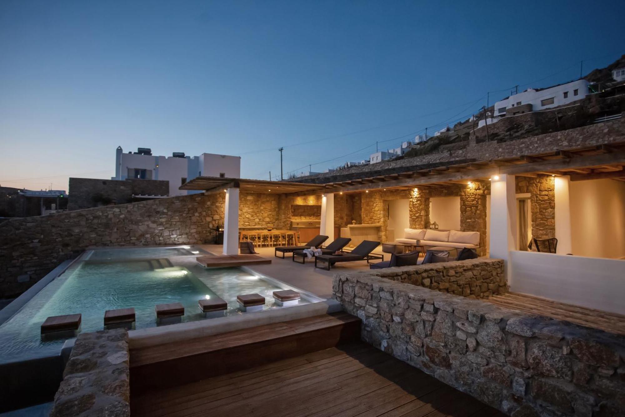 Aura Seaview Sunset Pool W Night Security Guard - Six Bedrooms Villa Fanari (Mykonos)