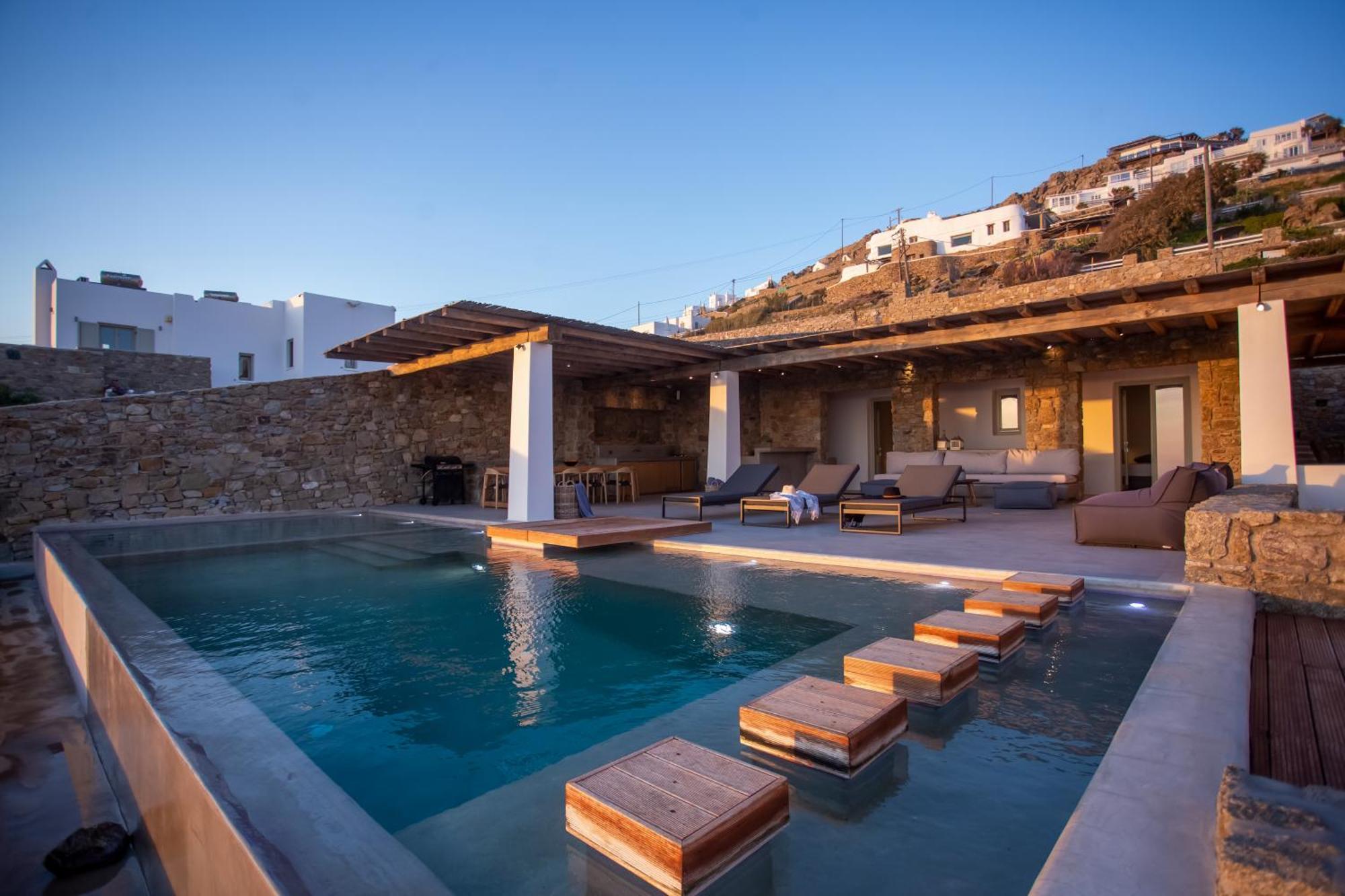 Aura Seaview Sunset Pool W Night Security Guard - Six Bedrooms Villa Fanari (Mykonos)