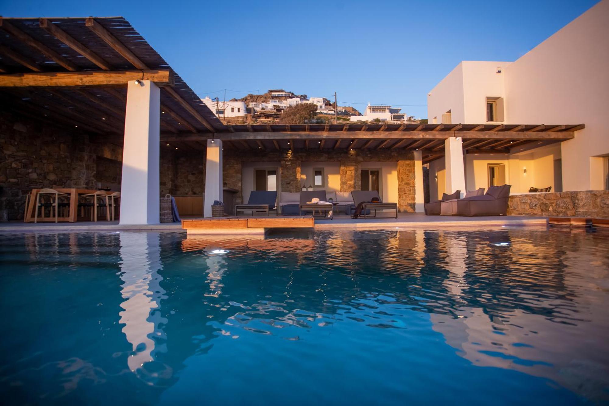 Aura Seaview Sunset Pool W Night Security Guard - Six Bedrooms * Fanari (Mykonos)