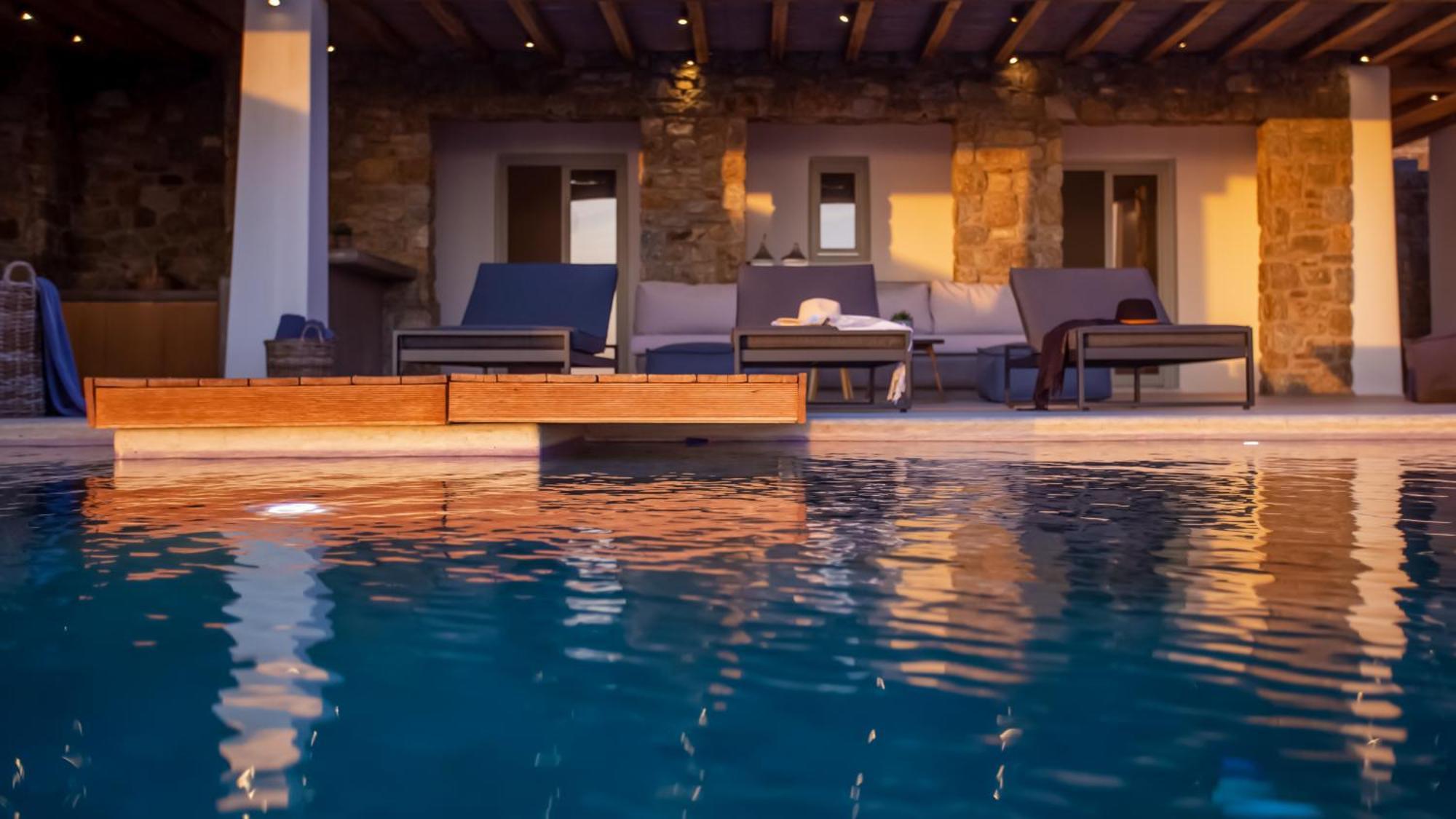 Aura Seaview Sunset Pool W Night Security Guard - Six Bedrooms Villa Fanari (Mykonos)