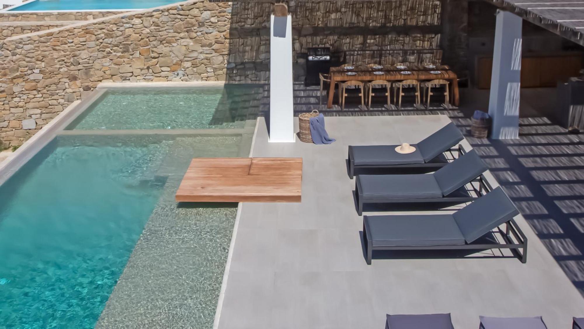 Aura Seaview Sunset Pool W Night Security Guard - Six Bedrooms * Fanari (Mykonos)