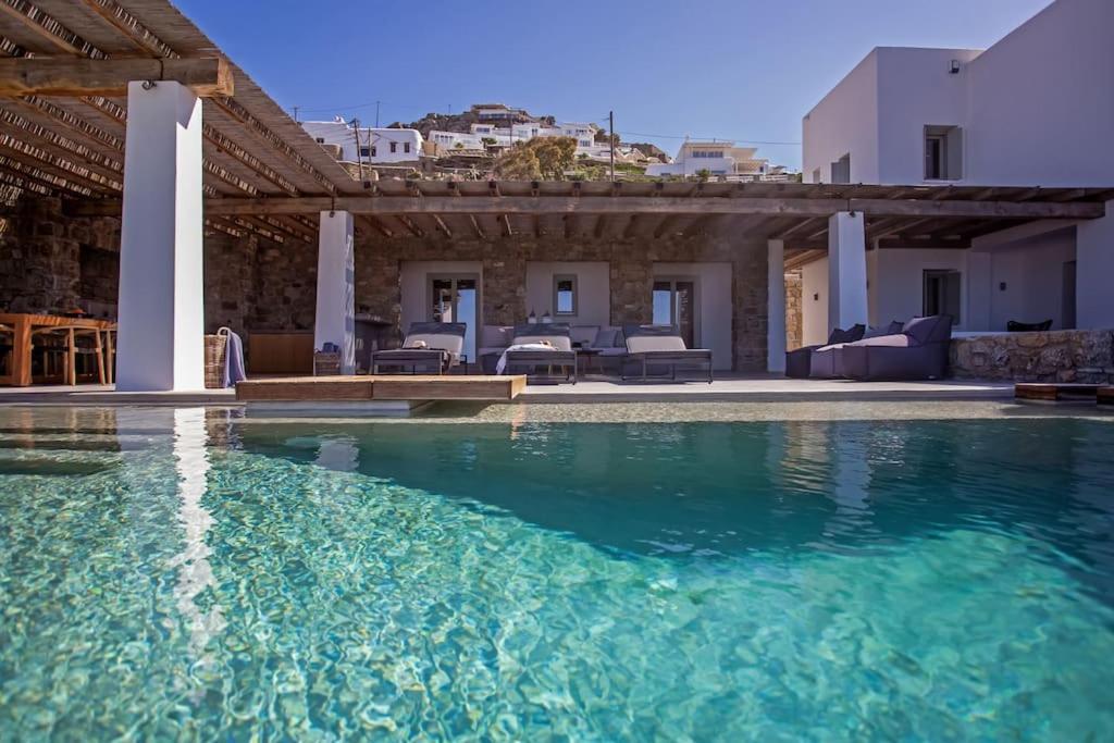Aura Seaview Sunset Pool W Night Security Guard - Six Bedrooms Fanari (Mykonos)