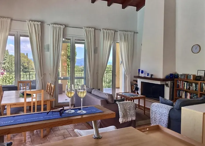 Gastouri Villa Pascalia With Heated Pool In October And Views
