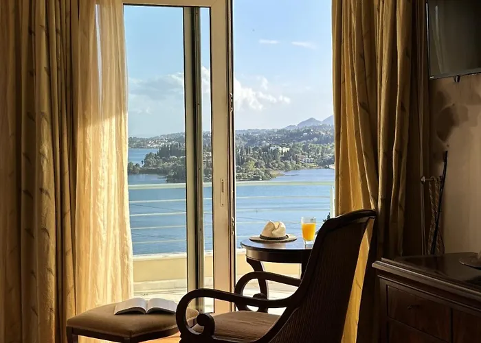 Liberty - Classic Luxury Sea View Villa With Private Pool, Panoramic Views To Kommeno & Corfu Old Town
