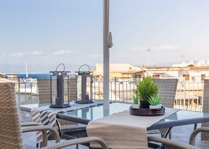 Spacious Maisonette - Roof Top View Of Corfu Port