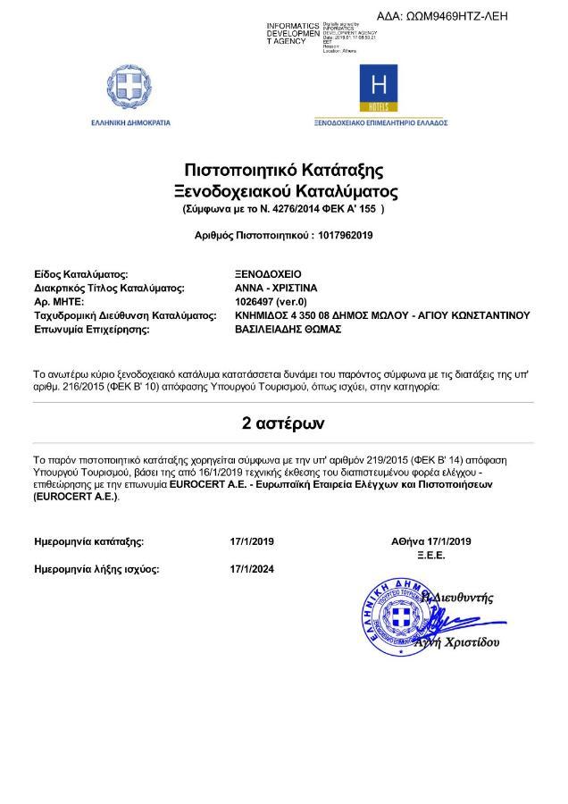 Anna Christina 2* Kamena Vourla