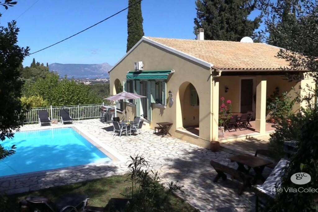 Gastouri Pascalia With Heated Pool In October And Views Villa Achilleion