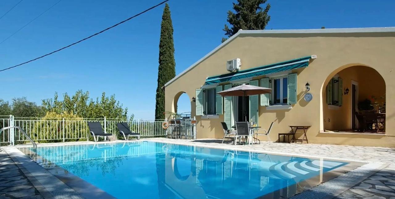 Villa Gastouri Pascalia With Heated Pool In October And Views