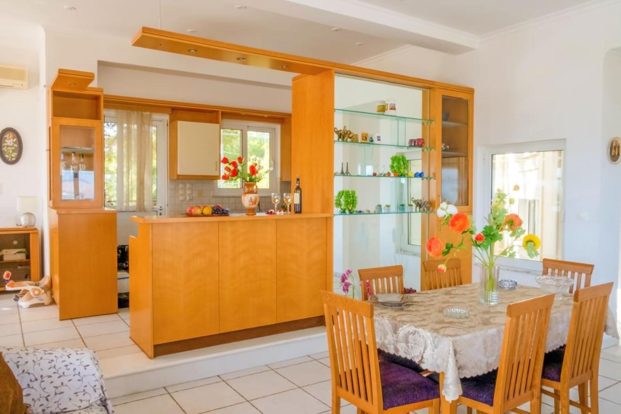 Villa Afroditi In Chania Near Airport With Private Pool, Free Wi-fi, Souda Bay Views, Garden Oasis