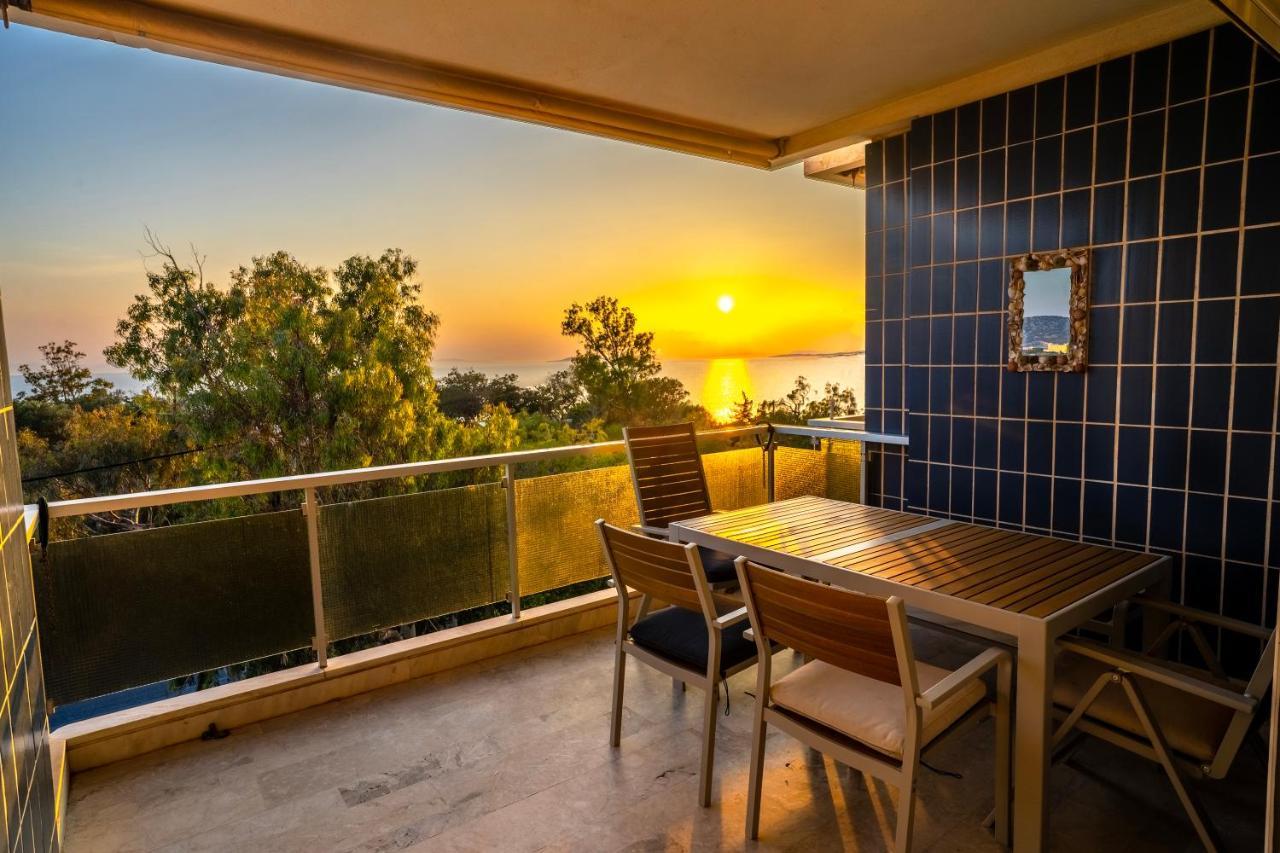 Sunset Seaview On The Coast Of Apartment Saronida