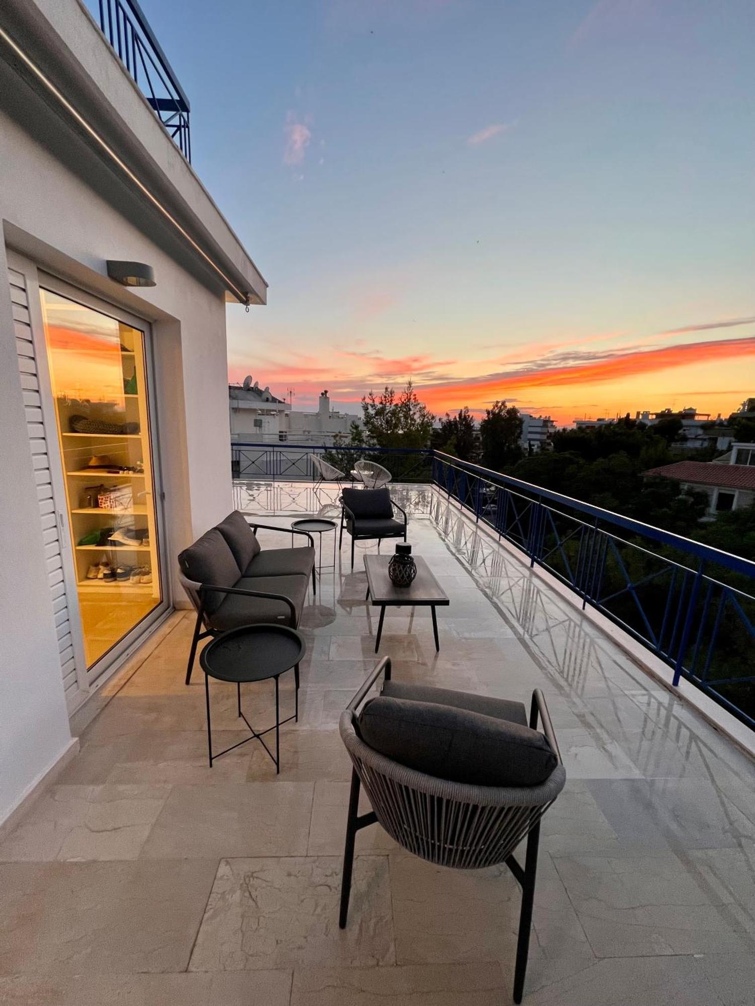 Panoramic Terrace With Sunset View - Greecing Apartment Athens