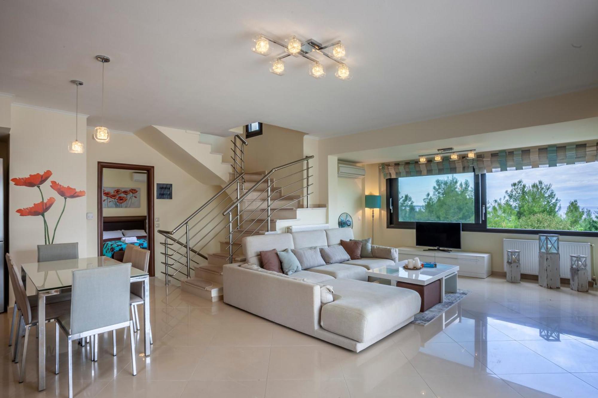 Villa Perfect View Deny With 6 Bedrooms And Heated Pool Hanioti