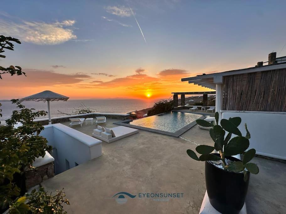 Eyeonsunset -private Pool-sea And Sunset View-privacy-quiete Villa Mykonos Town