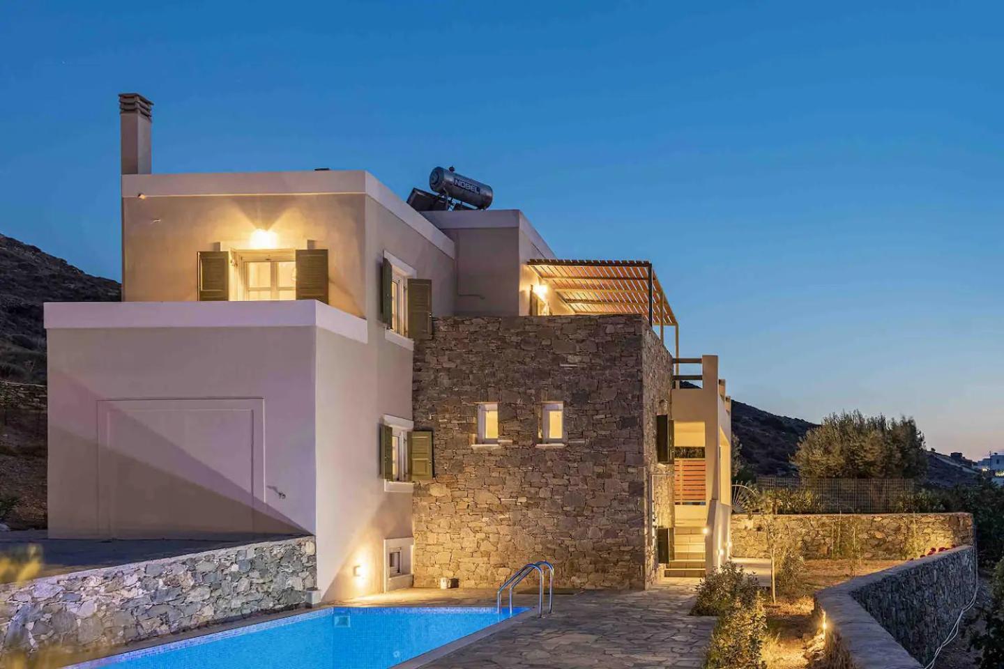 Villa Stelios-korina With Pool And Stunning View In Syros Posidonia *