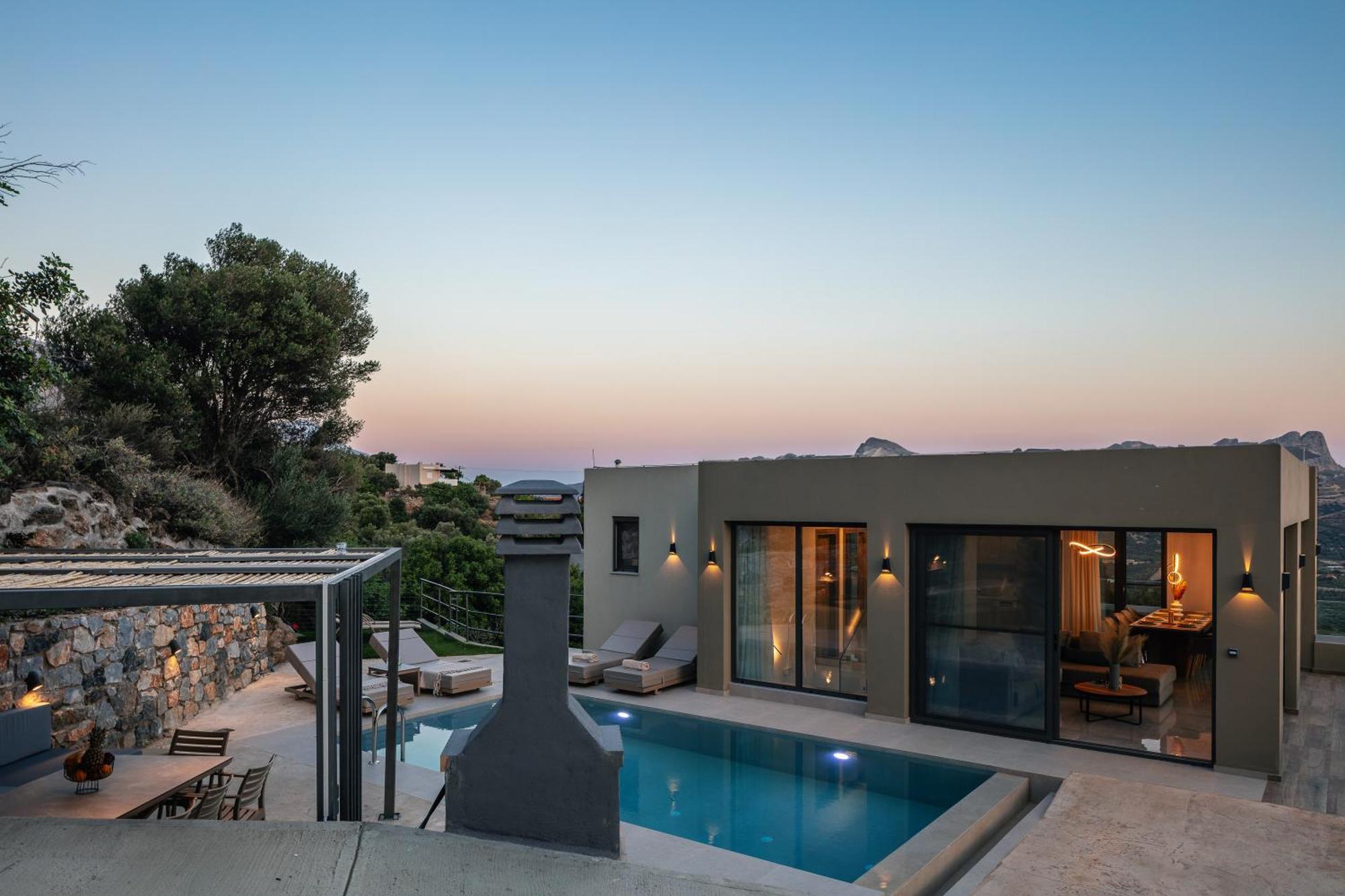 Sigma Villa, Private Swimming Pool Garden, Panoramic Sunset Villa Rethymno (Crete)