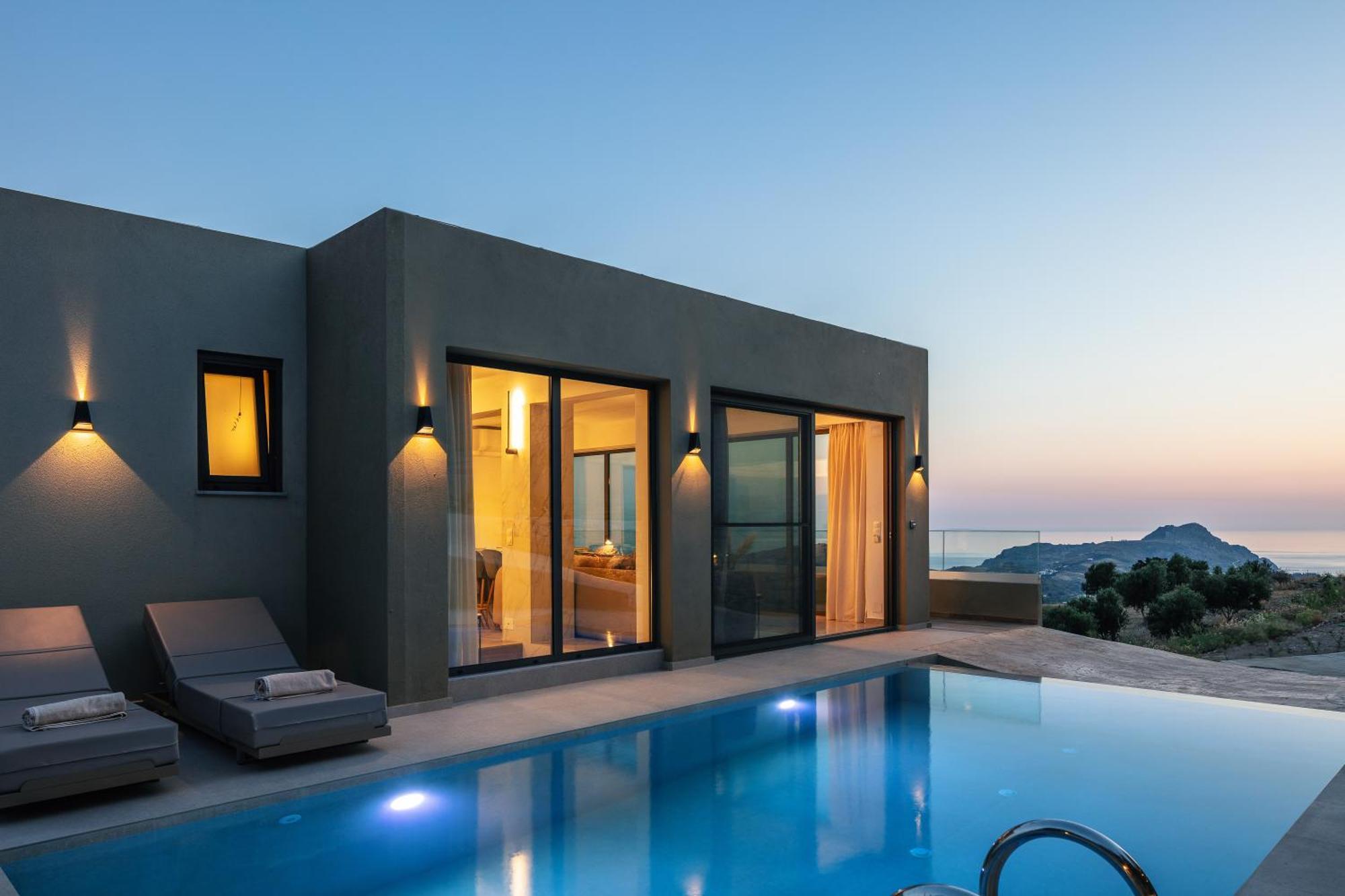 Sigma Villa, Private Swimming Pool Garden, Panoramic Sunset Rethymno (Crete)