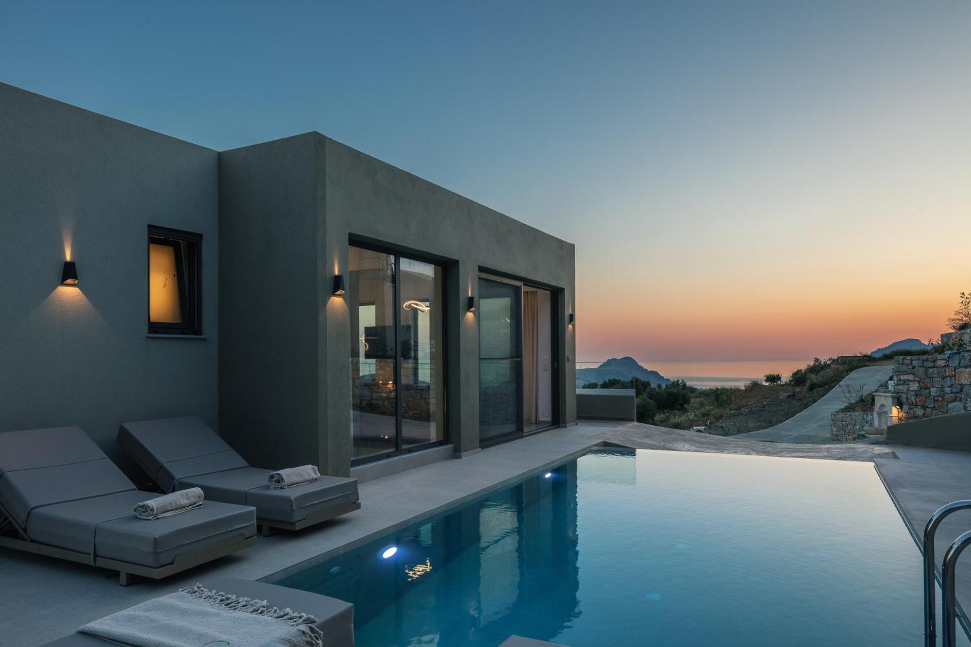 Sigma Villa, Private Swimming Pool Garden, Panoramic Sunset * Rethymno (Crete)