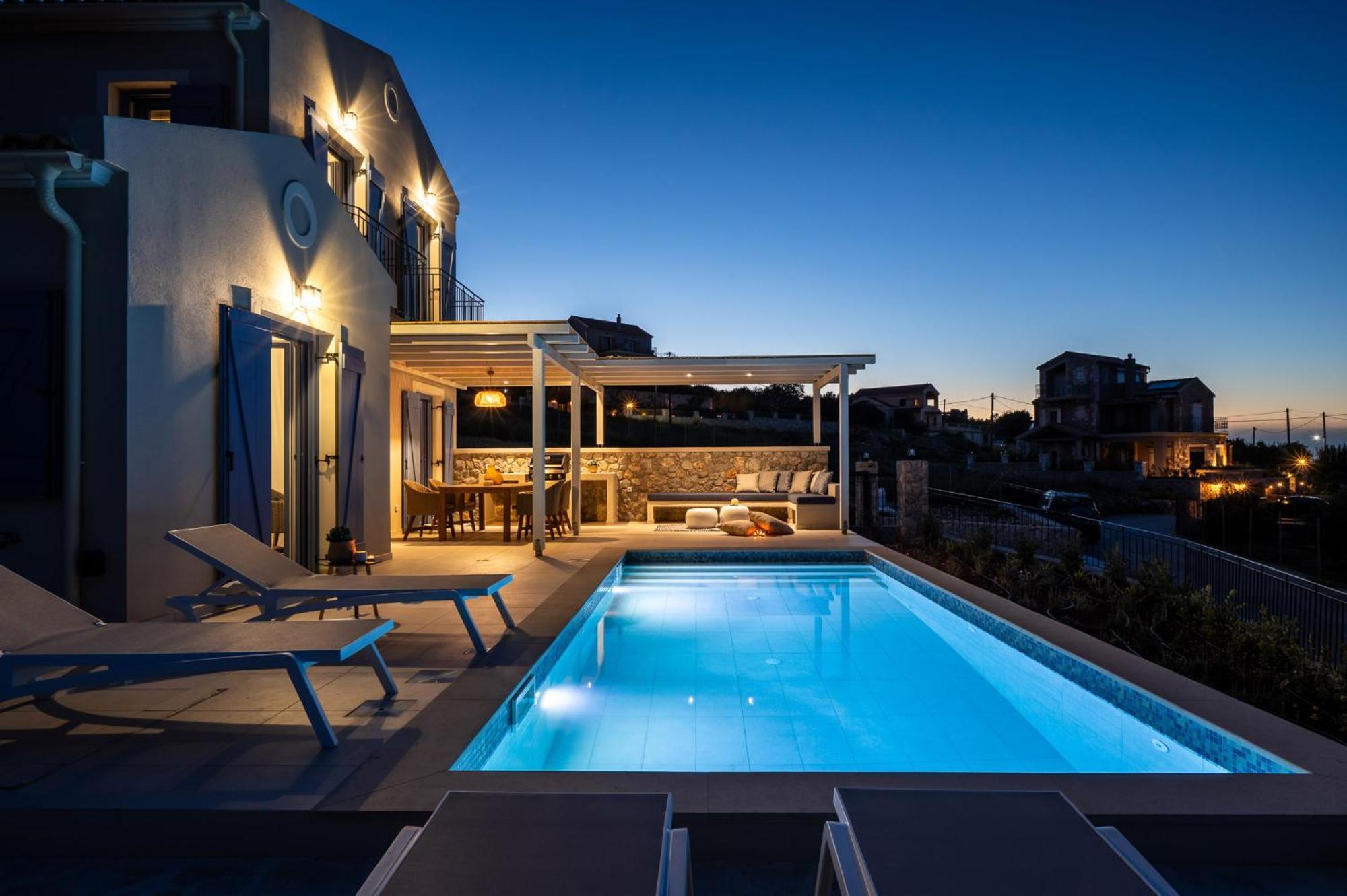 Villa Ariste With Stunning Views Near Fiscardo Katsarata