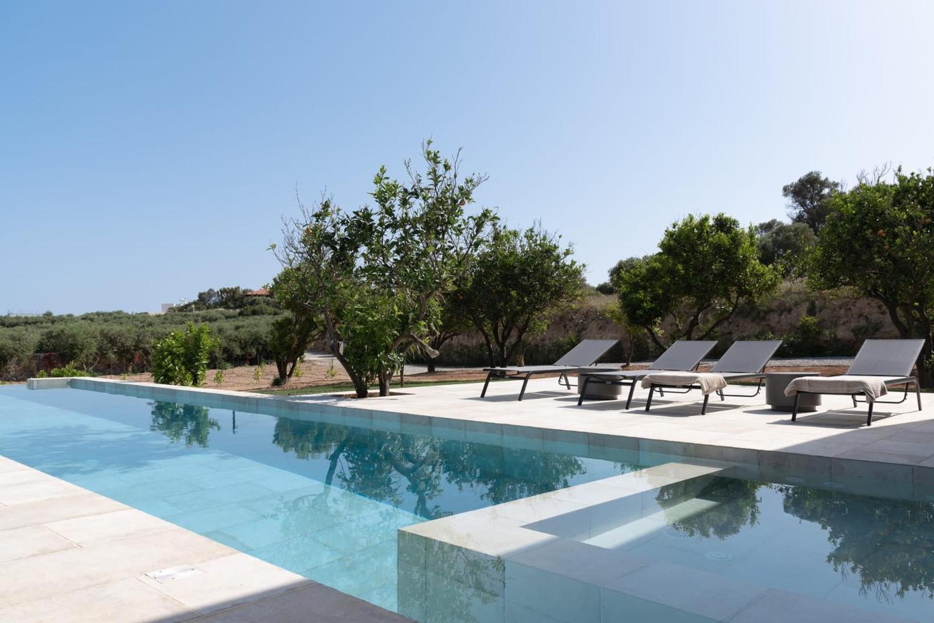 Exquisite Crete Laurel Large Private Pool Modern Furnishing Bbq Rethymno Villa Prinos (Crete)