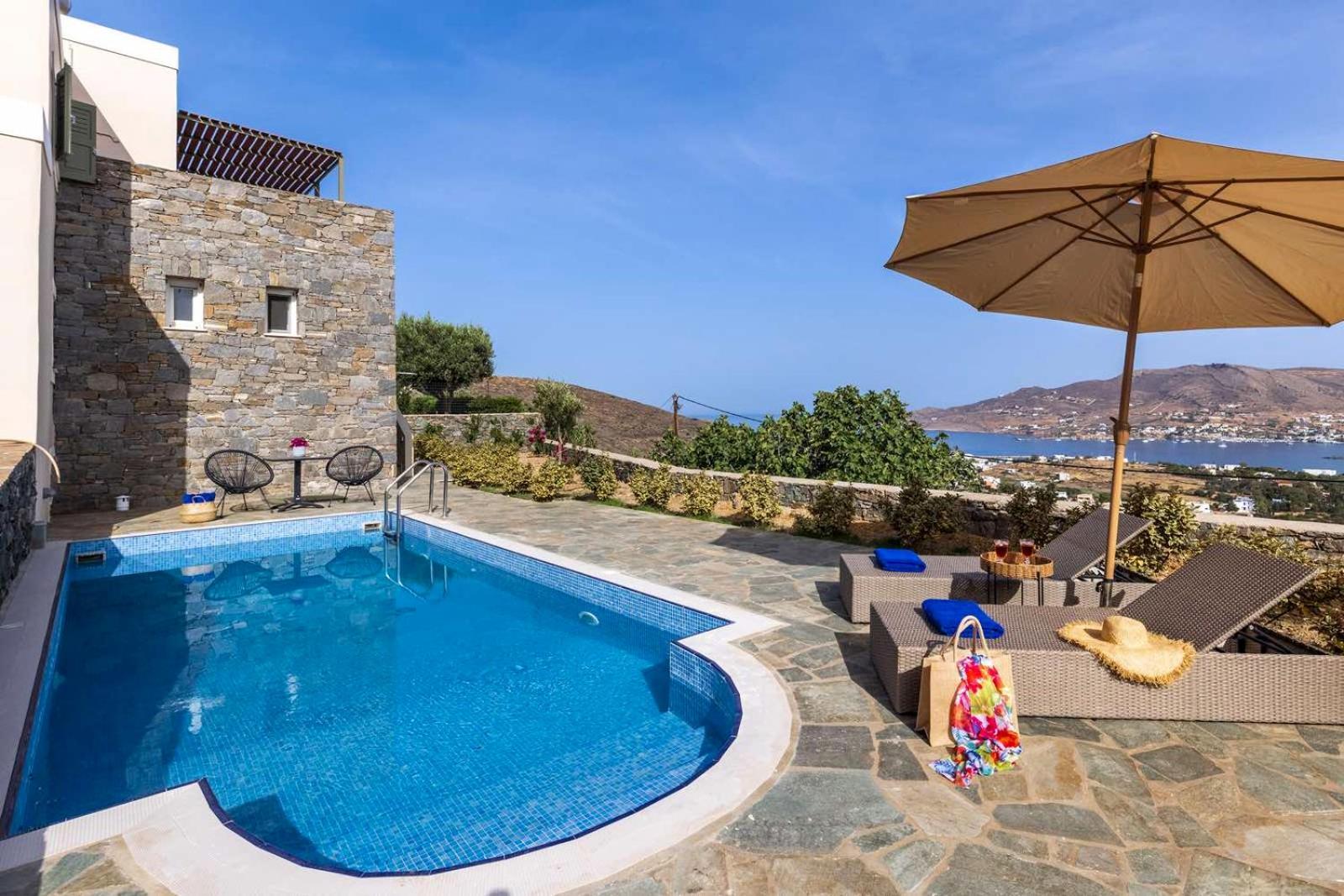 Stelios-korina With Pool And Stunning View In Syros Posidonia