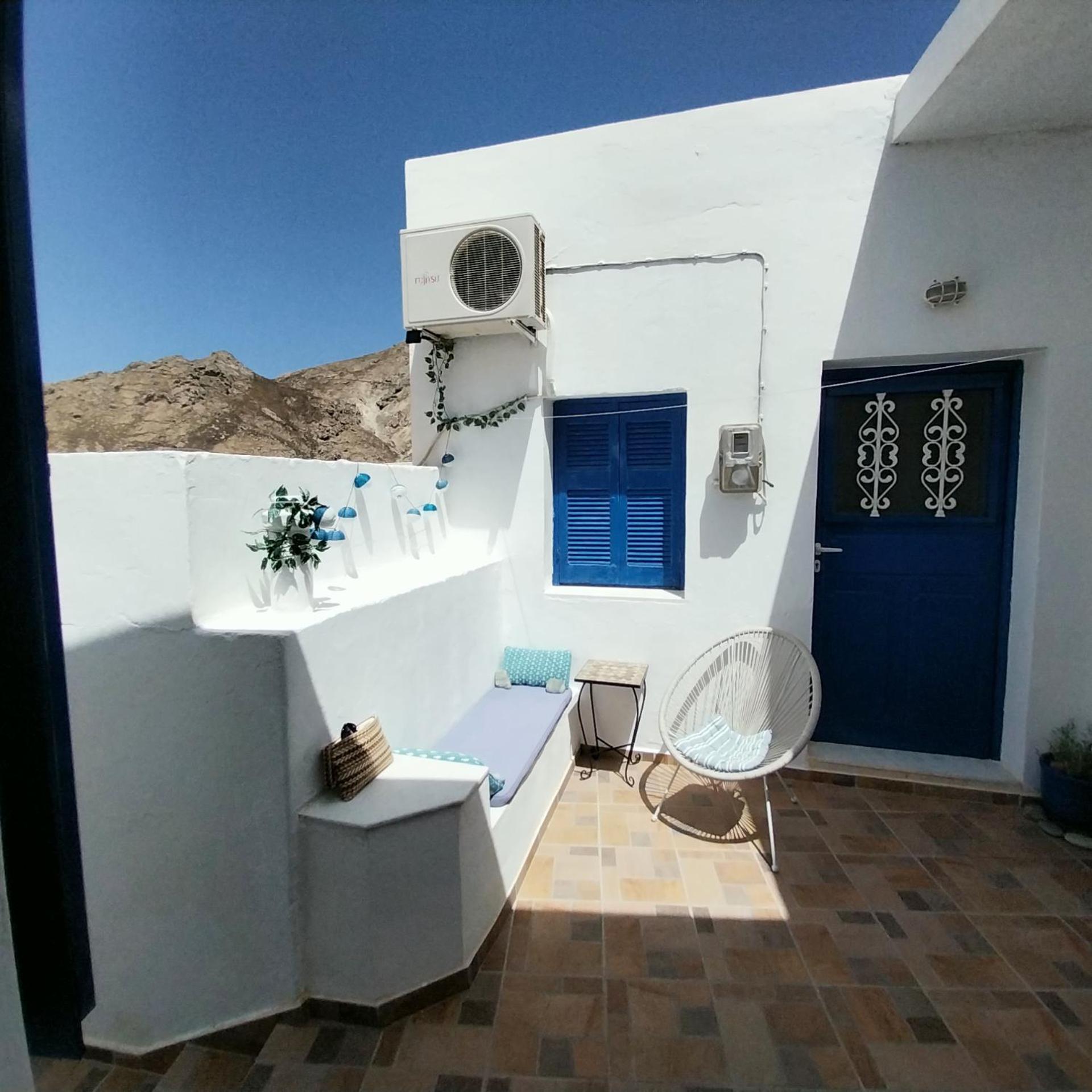 Cycladic House White And Blue In Kato Chora Serifos Town