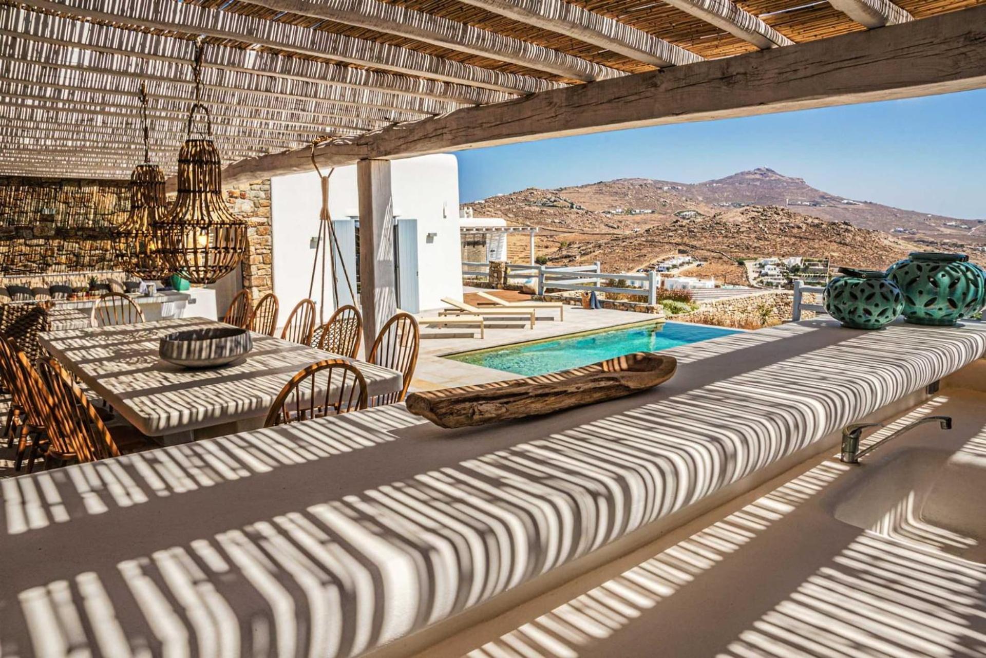 Splendid Mykonos Villa Villa Agape 5 Bedrooms Private Pool With Stunning Sea Views Outdoor Lounge Dining Area Hot Tub Kalafatis Villa *