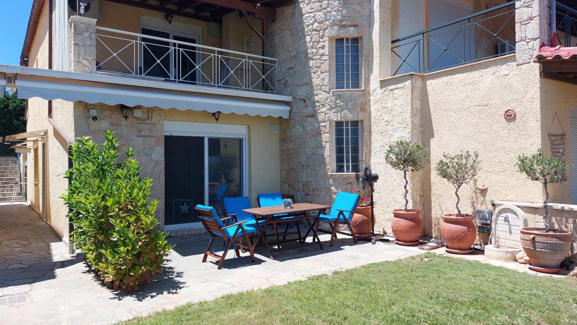 Blue Pastel-cliffside Villa, Shared Pool, Wild Sandy Nearby Holiday home Nea Poteidaia