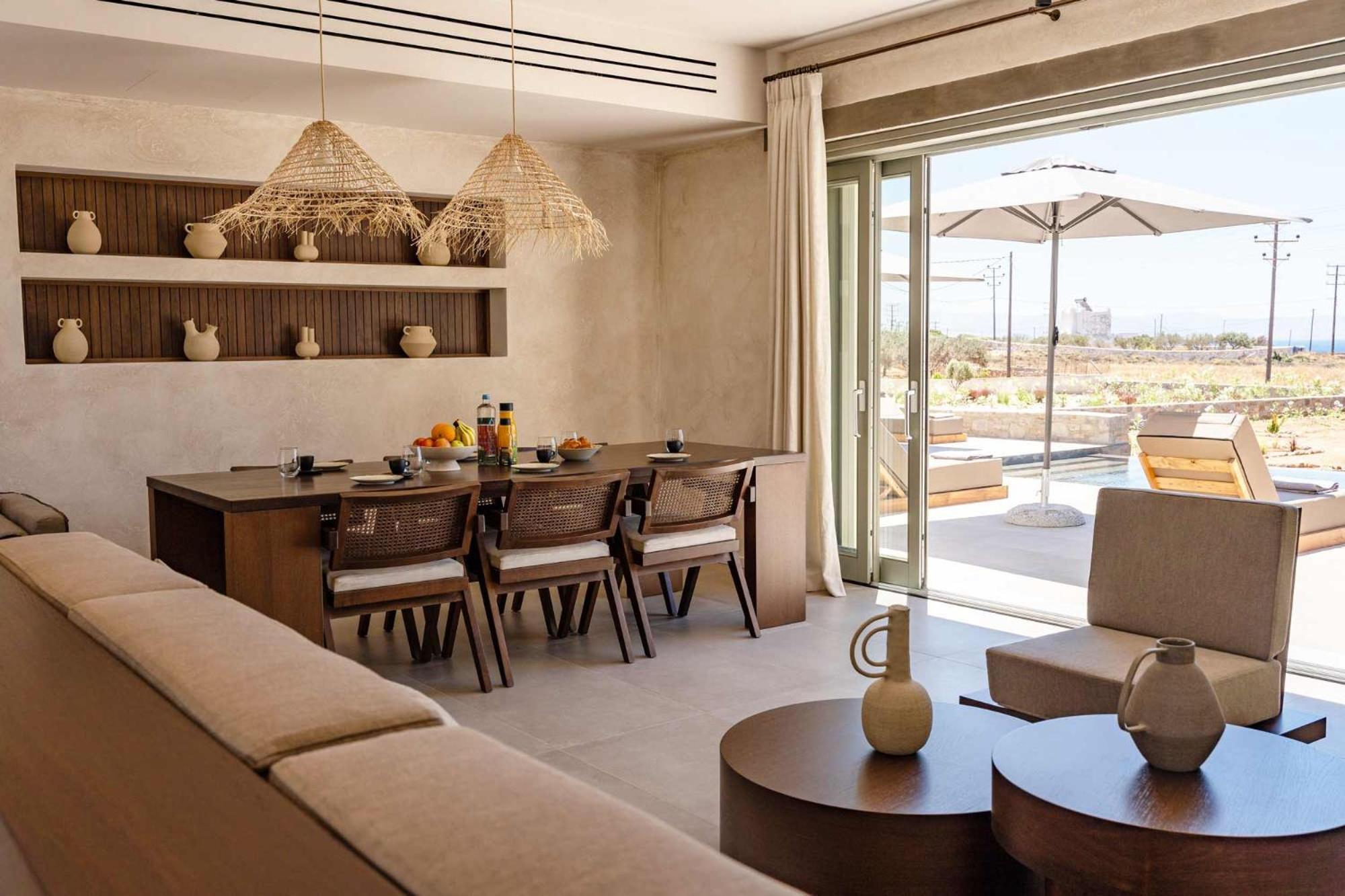 Villa Phoenix With Private Pool & Sea Views Near Naousa Ambelas