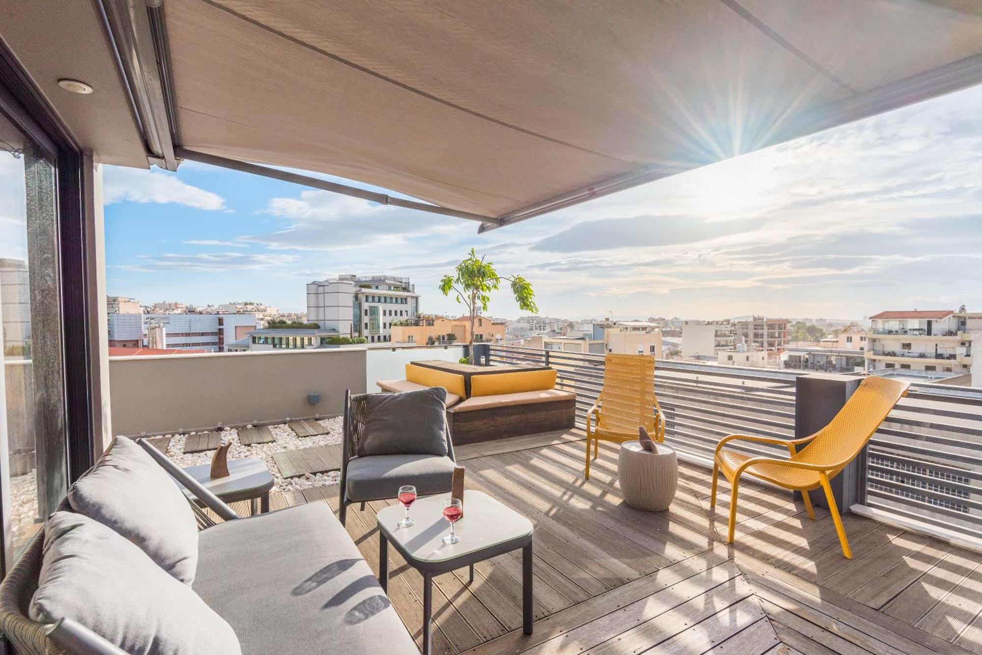 Apartment Acropolis View Luxe Penthouse With Outdoor Terrace Hottub Athens