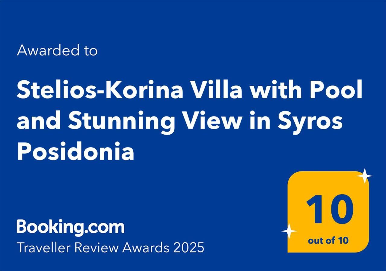 Stelios-korina With Pool And Stunning View In Syros Posidonia Villa
