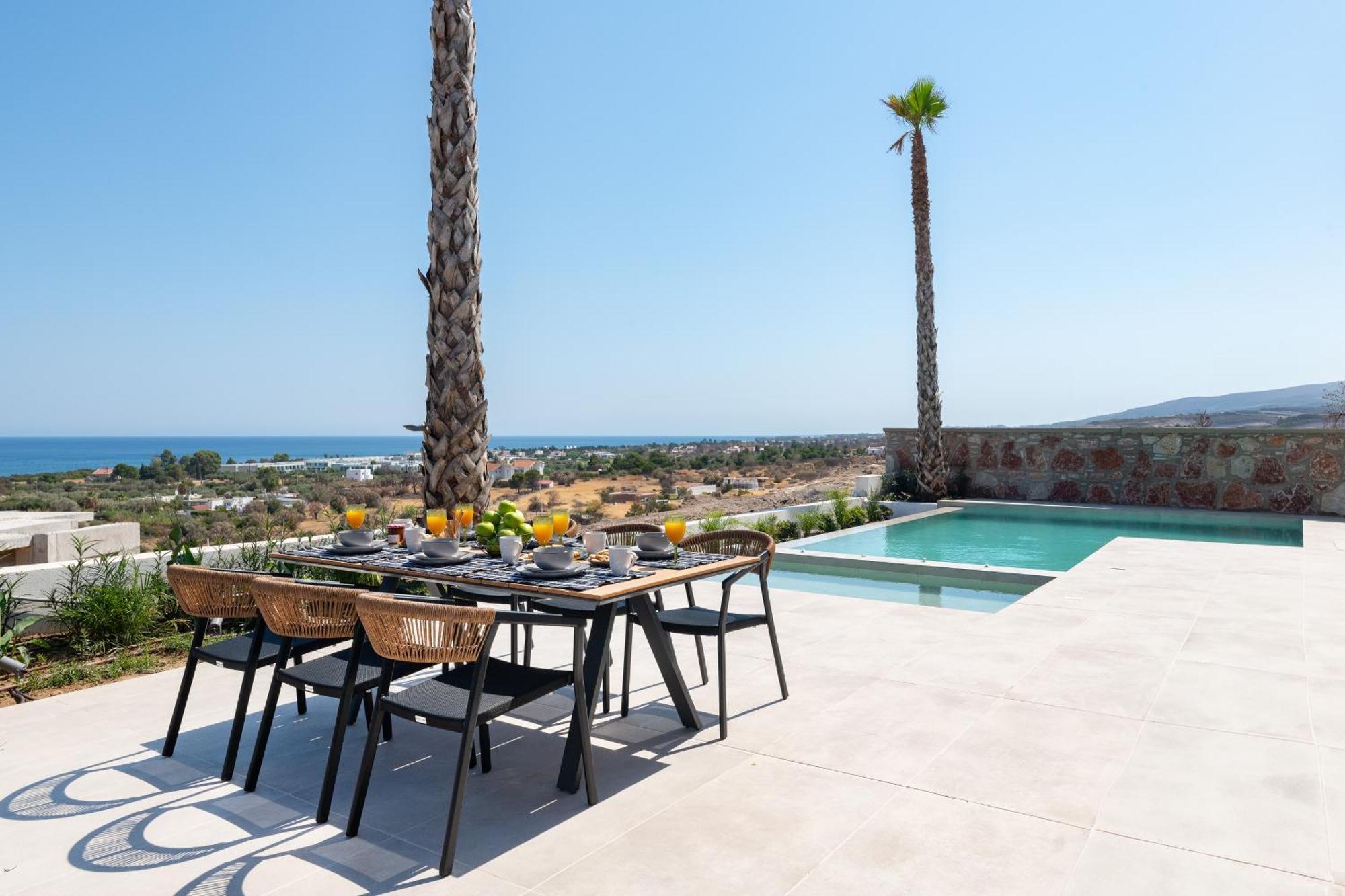 Luxurious With Sea Views In Rhodes Villa *
