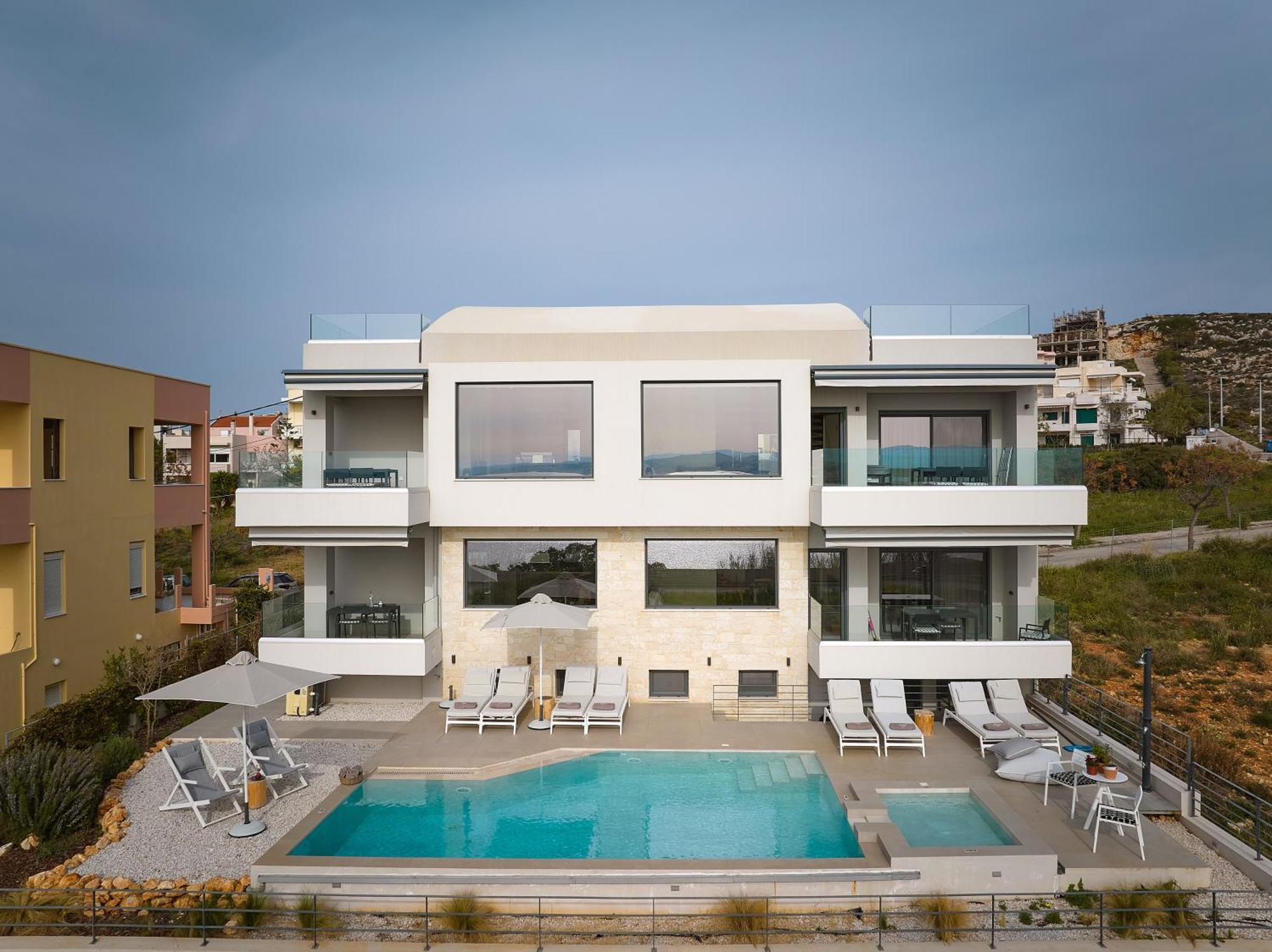 Pachnes Luxury - Heated Pool, Sea View Kounoupidhiana