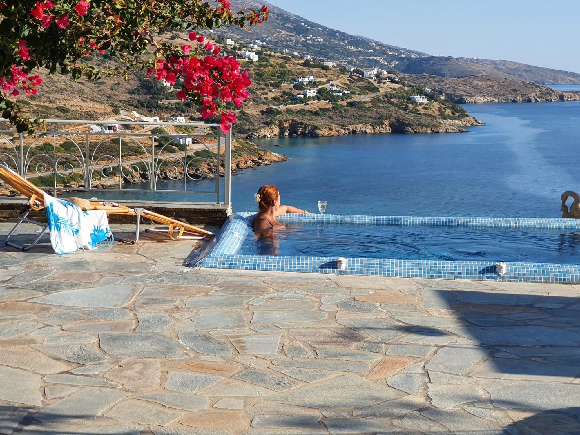 Villa Andros Private Villa Overlooking The Blue Aegean Sea *