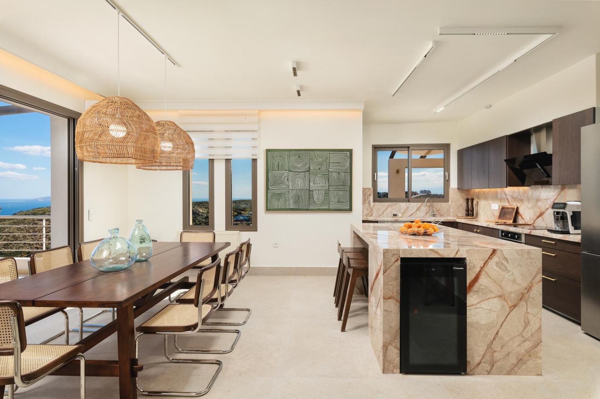 Minimalist Mediterranean Blue Key With Sea View & Infinity Heated Pool Agia Pelagia (Crete)