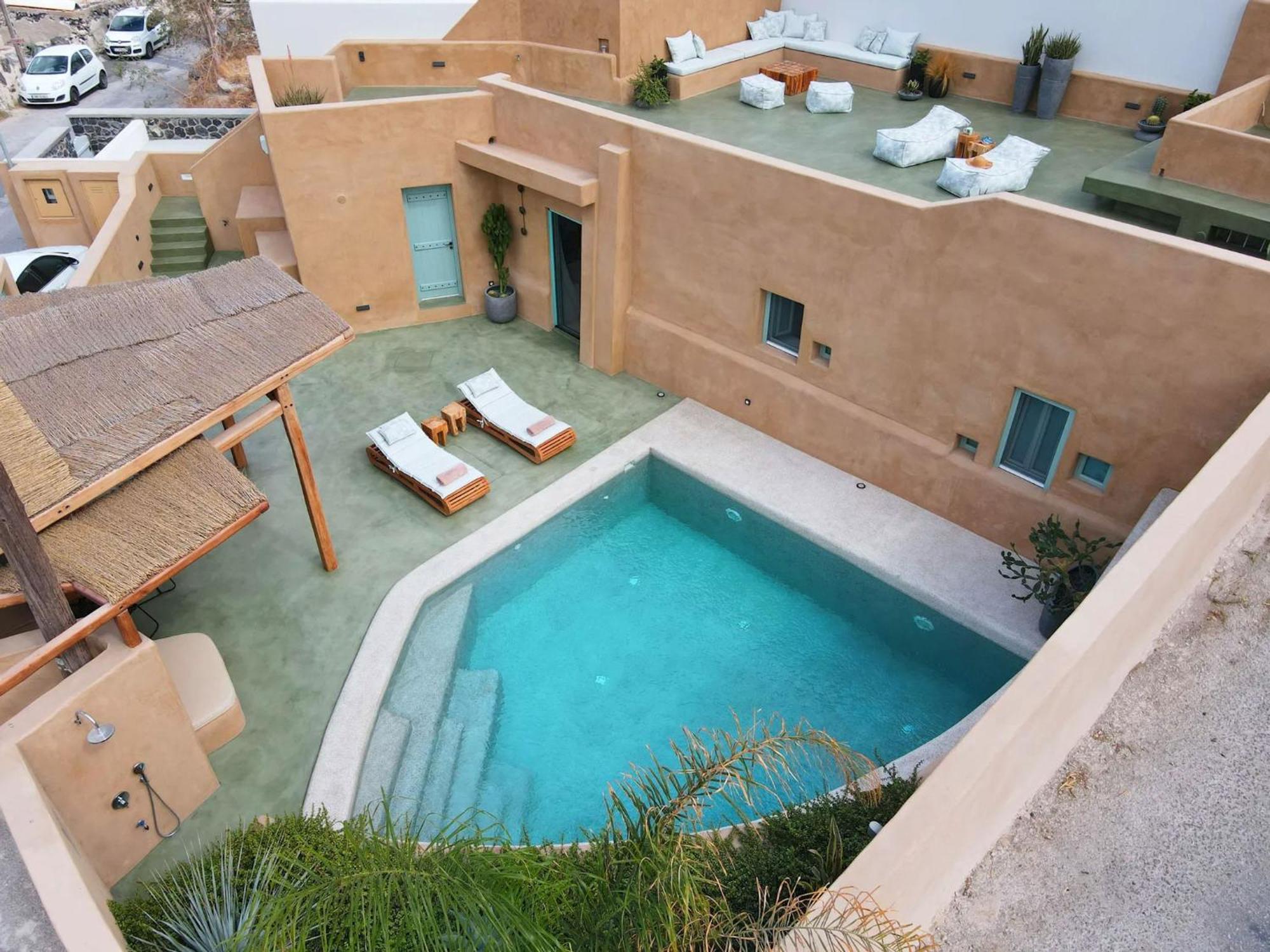 Luxury Santorini Potamos: Private Heated Pool Retreat Villa