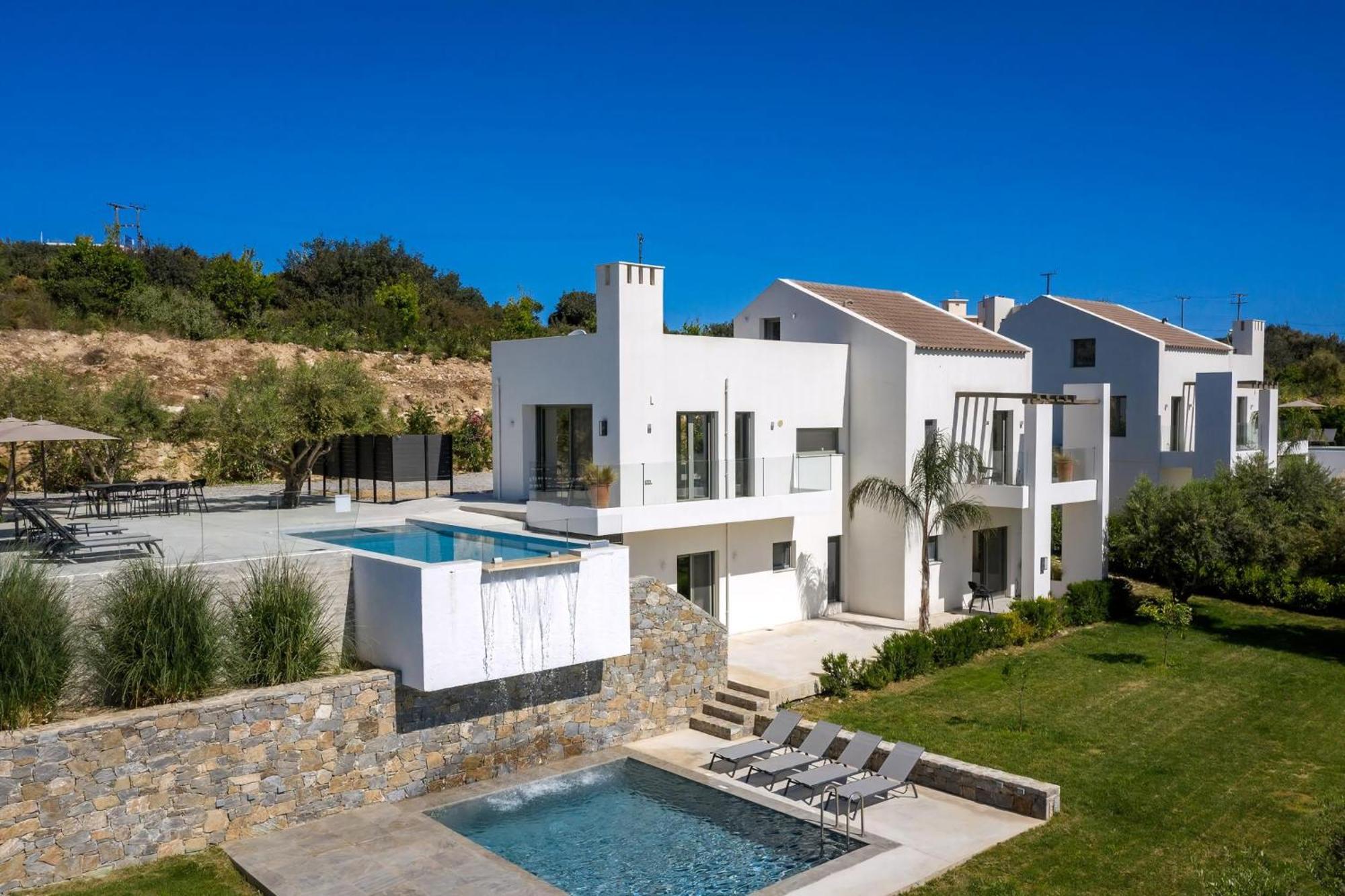 Gorgeous Crete 4 Bedrooms Psinthos Terrace With Two Private Pools Bbq Rethymno Villa *