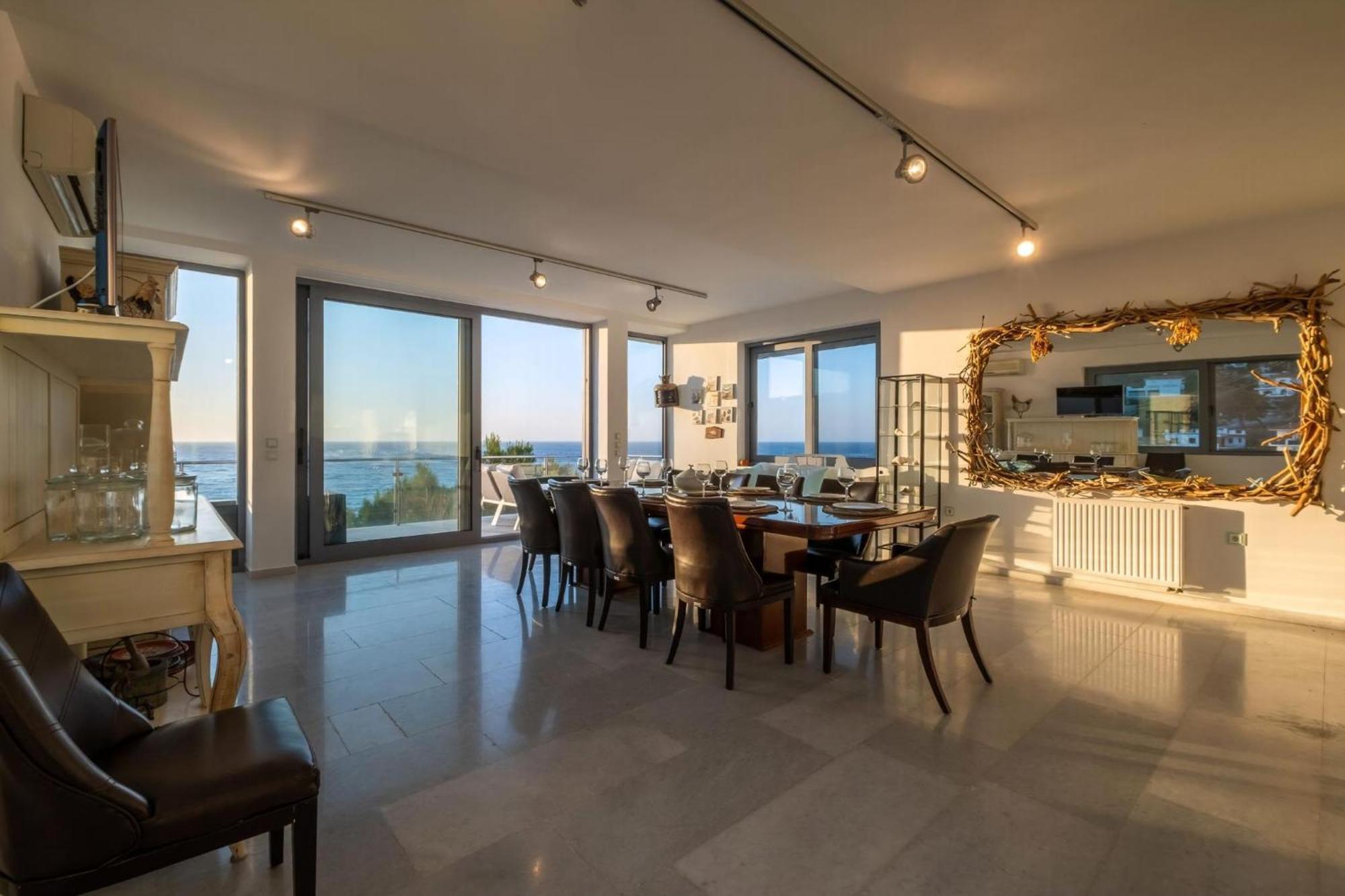 Ikaria Beachfront 7 Bedrooms Indigo Blue Haven Infinity Pool With Stunning Aegian Sea Views Gialiskari Villa