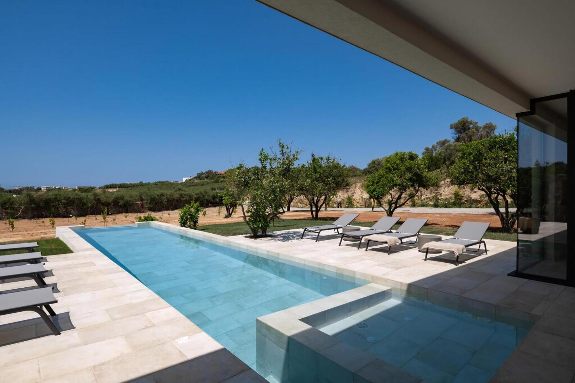 Exquisite Crete Laurel Large Private Pool Modern Furnishing Bbq Rethymno Villa Prinos (Crete)
