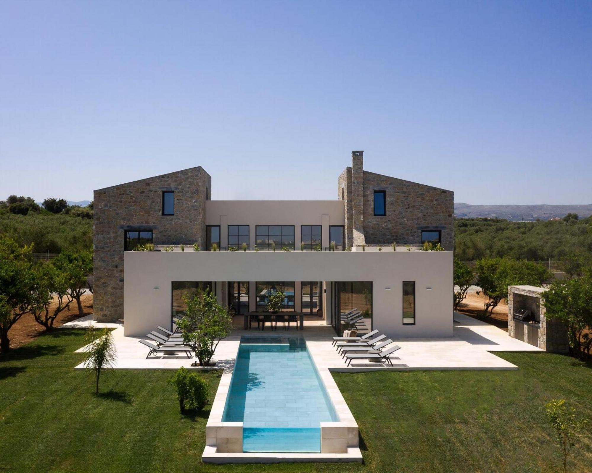 Exquisite Crete Laurel Large Private Pool Modern Furnishing Bbq Rethymno Prinos (Crete)
