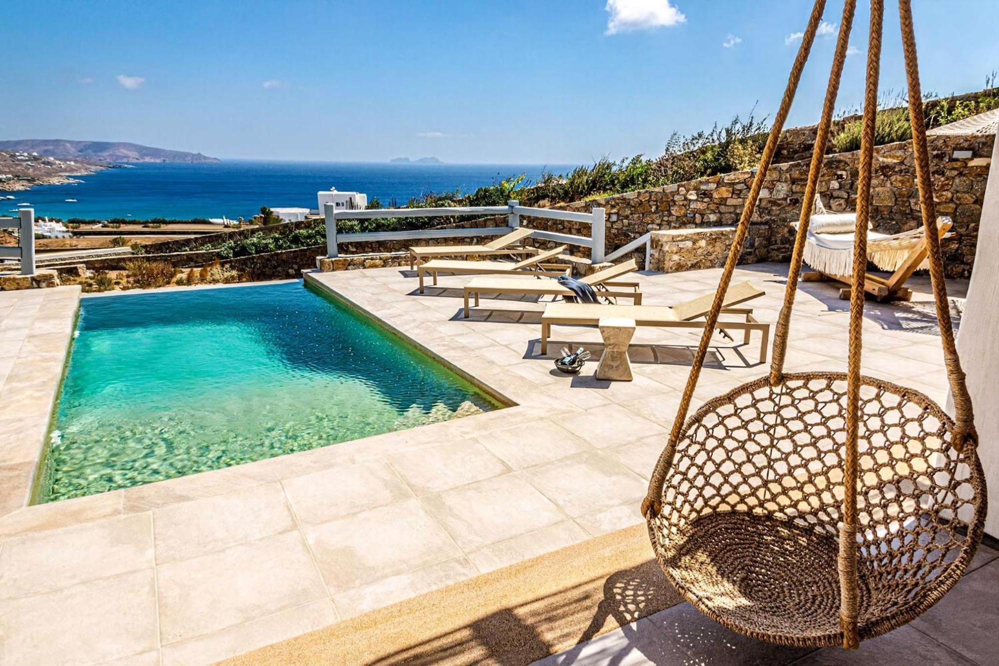 Splendid Mykonos Villa Villa Agape 5 Bedrooms Private Pool With Stunning Sea Views Outdoor Lounge Dining Area Hot Tub Kalafatis * Kalafatis