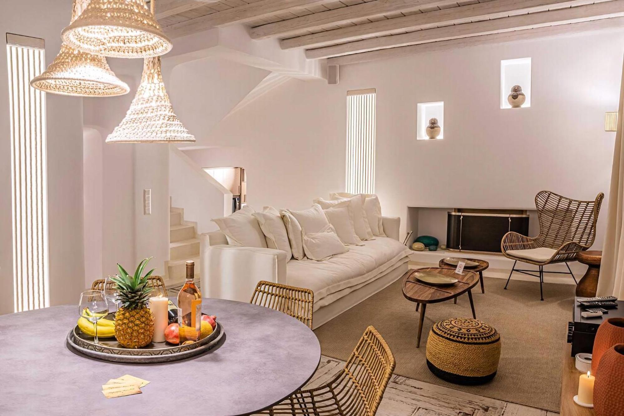 Splendid Mykonos Villa Villa Agape 5 Bedrooms Private Pool With Stunning Sea Views Outdoor Lounge Dining Area Hot Tub Kalafatis Villa