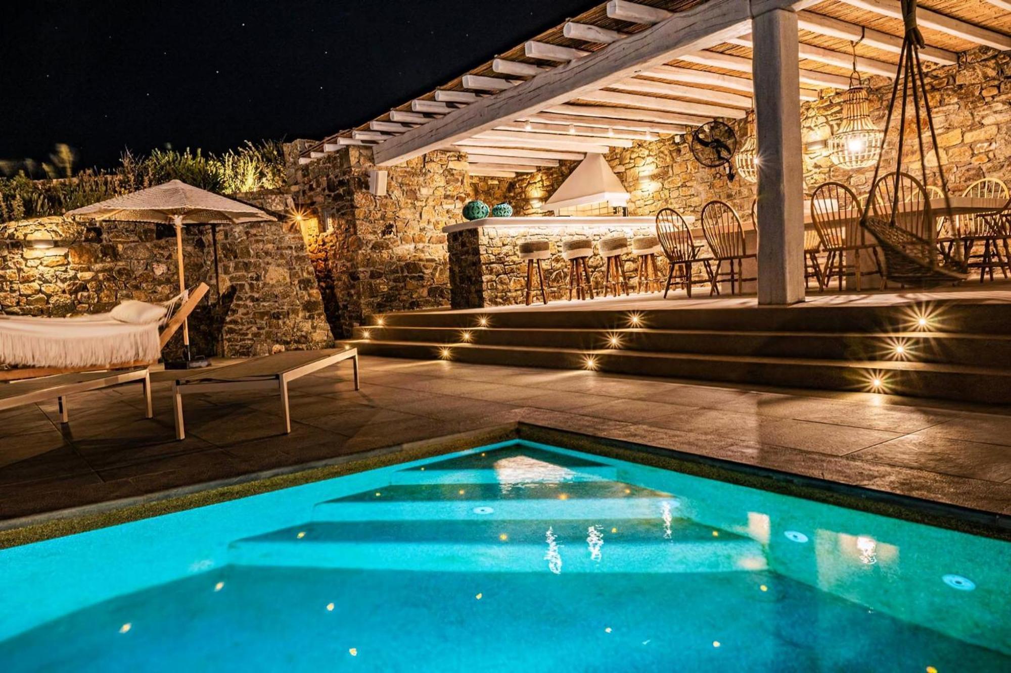 Villa Splendid Mykonos Villa Villa Agape 5 Bedrooms Private Pool With Stunning Sea Views Outdoor Lounge Dining Area Hot Tub Kalafatis