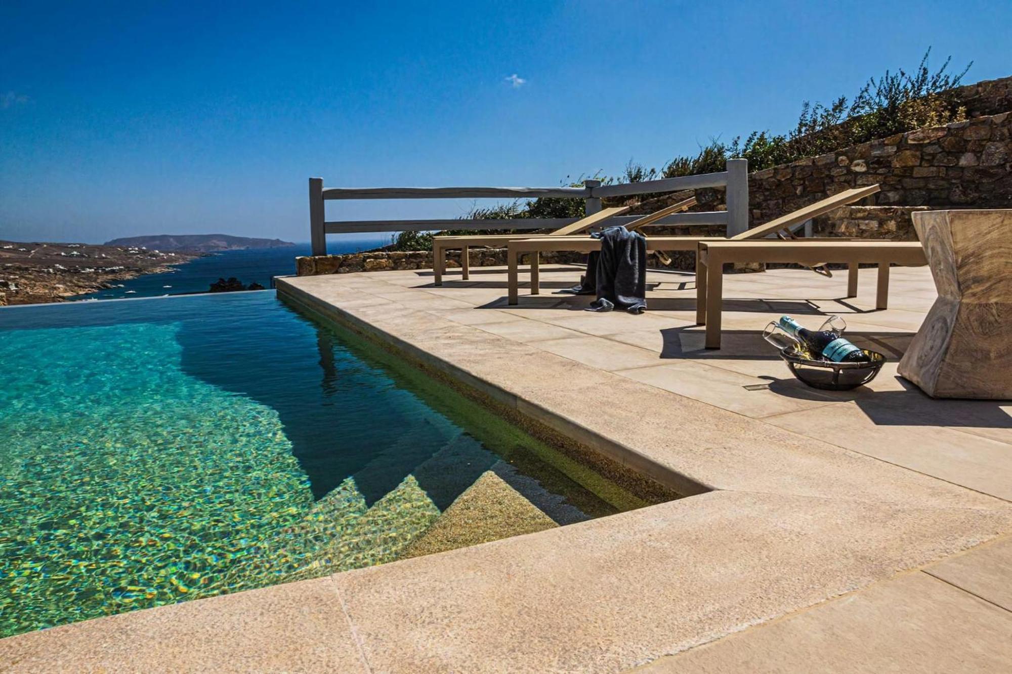 Splendid Mykonos Villa Villa Agape 5 Bedrooms Private Pool With Stunning Sea Views Outdoor Lounge Dining Area Hot Tub Kalafatis Kalafatis