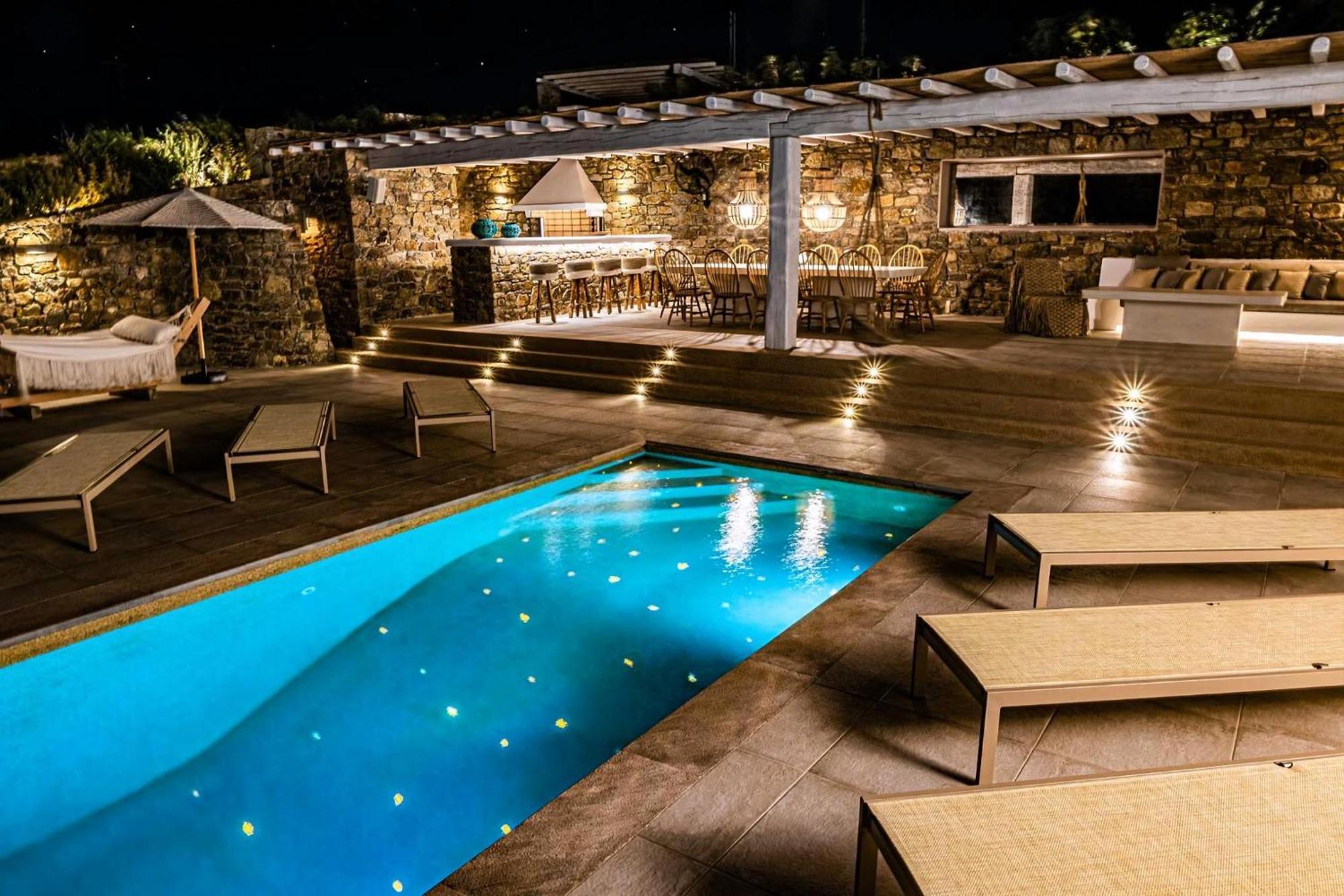 Splendid Mykonos Villa Villa Agape 5 Bedrooms Private Pool With Stunning Sea Views Outdoor Lounge Dining Area Hot Tub Kalafatis Villa Kalafatis