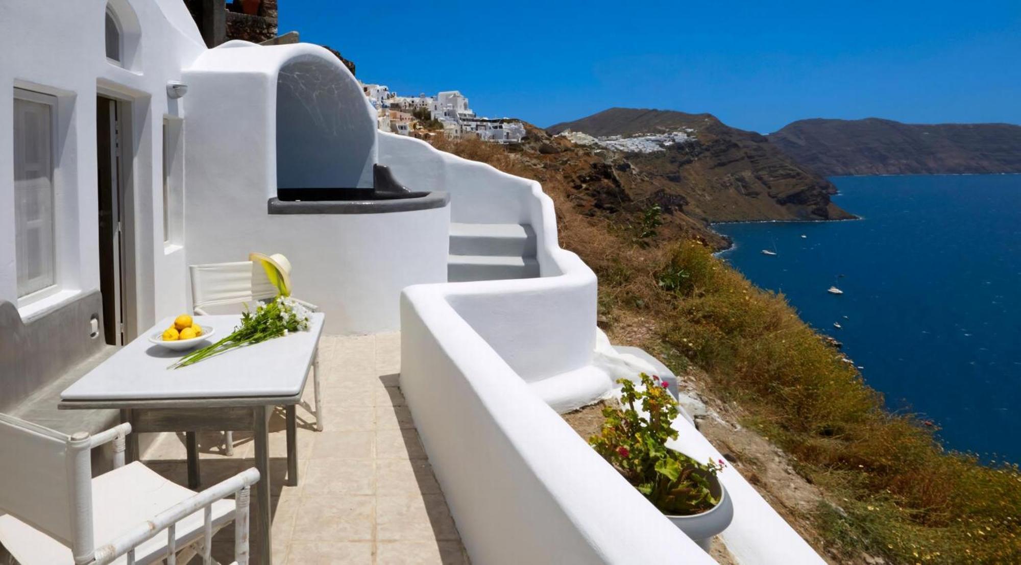 Elegant Santorini House Villa Horizon Caldera View-Outdoor Hot Tub Oia Villa *