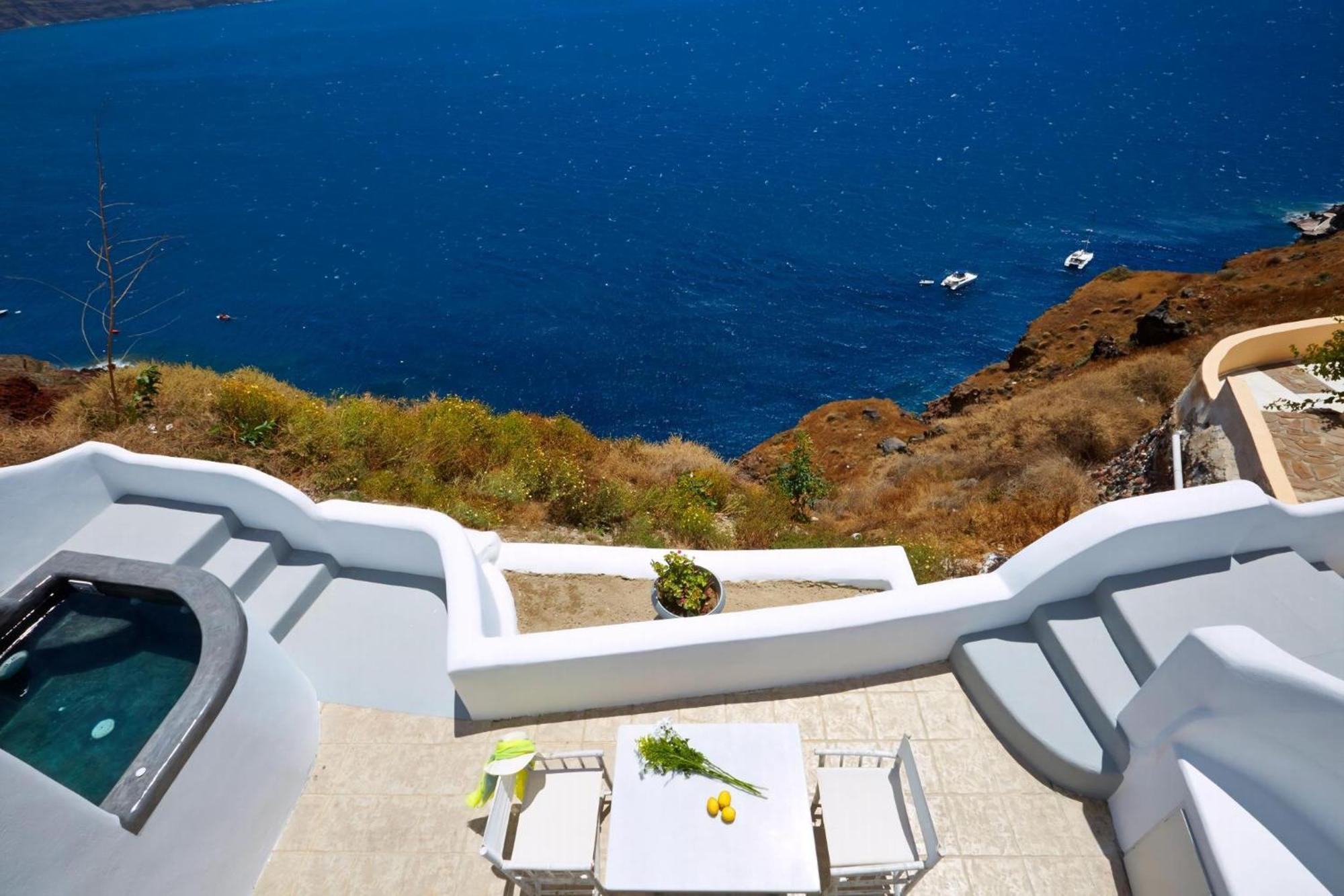 Elegant Santorini House Villa Horizon Caldera View-Outdoor Hot Tub Oia *